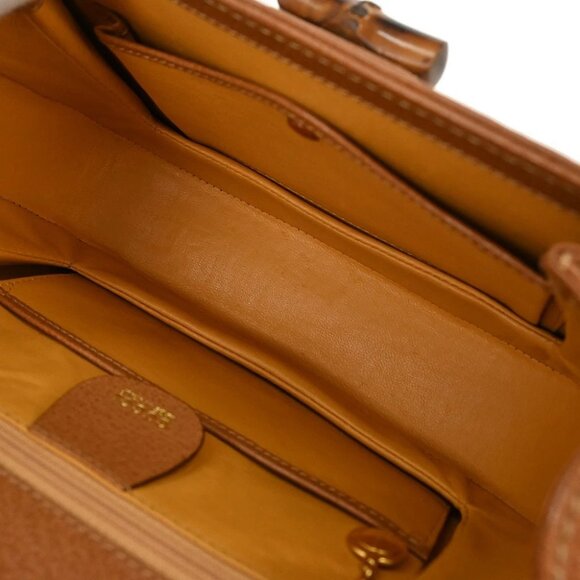 Gucci Brown Pigskin Bamboo 2way Handbag - Picture 9 of 10